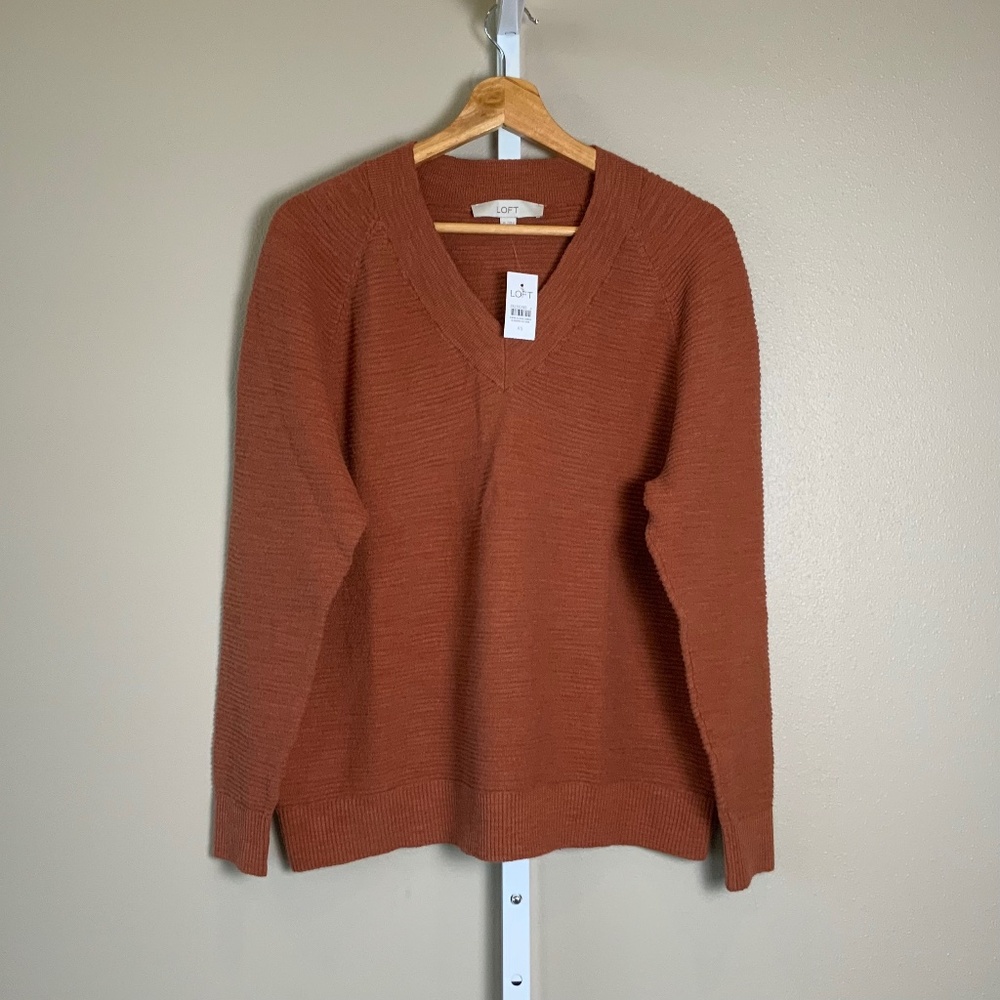 LOFT Raglan V-Neck Sweater - Picture 2 of 16